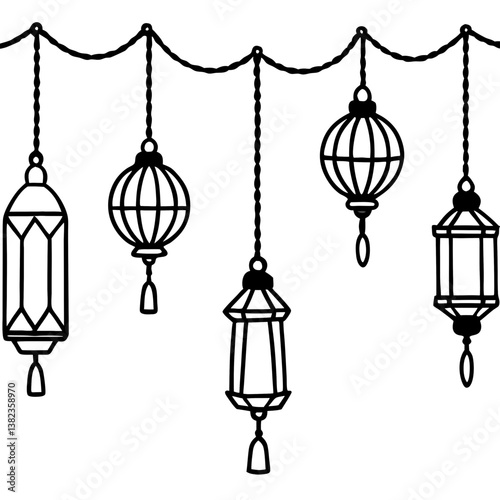 set of vector lanterns