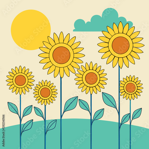 sunflowers on the field