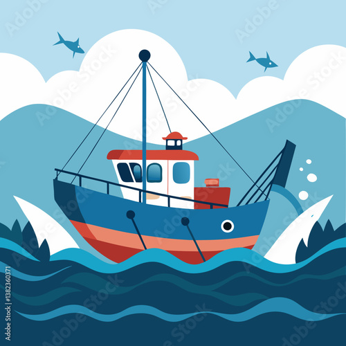 fishing boat in the sea