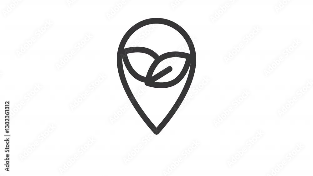 Outdoor ecology ui icon line animation. Environment, marker. Jumping geo sign. Shaking leafs. Nature location animated user interface element isolated on white. HD video with alpha channel Outdoor ecology ui icon line animation. Environment, marker. Jumping geo sign. Shaking leafs. Nature location animated user interface element isolated on white. HD video with alpha channel