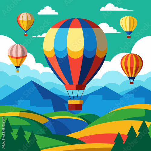 hot air balloon in the sky