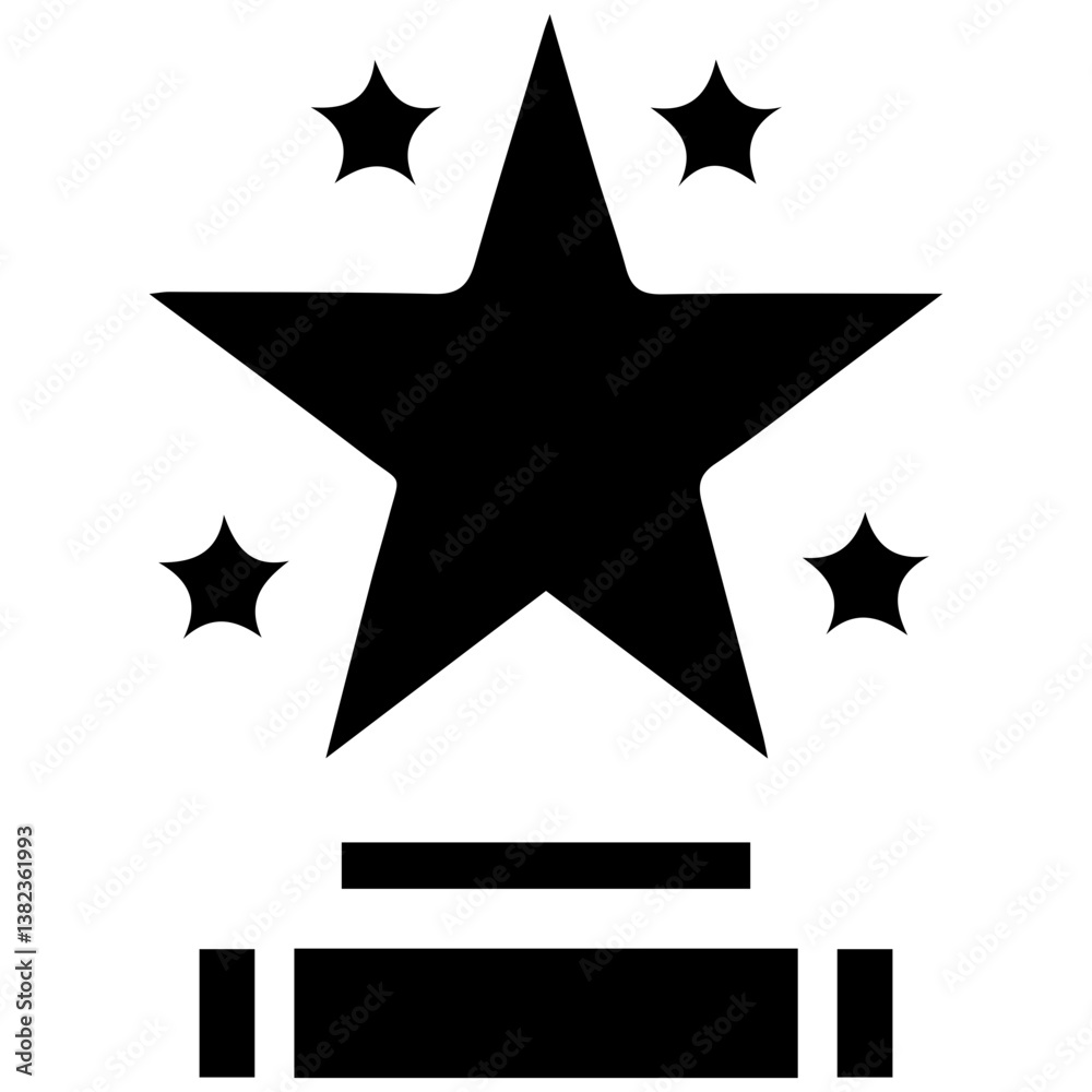 Fototapeta premium Silhouette award vector art with stylish star design