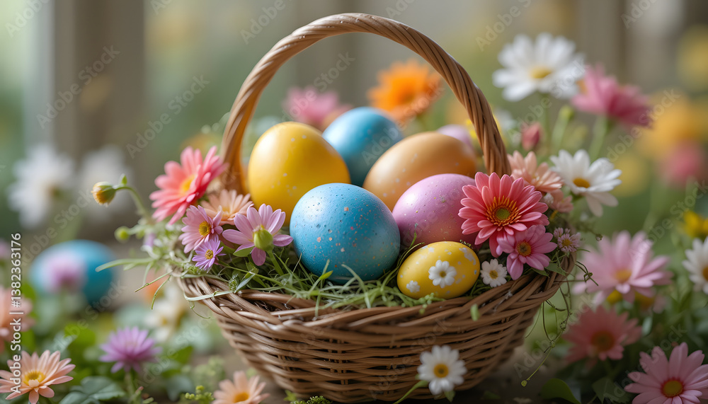Rustic Easter Egg Nest - Suitable for nature-themed cards and decorations