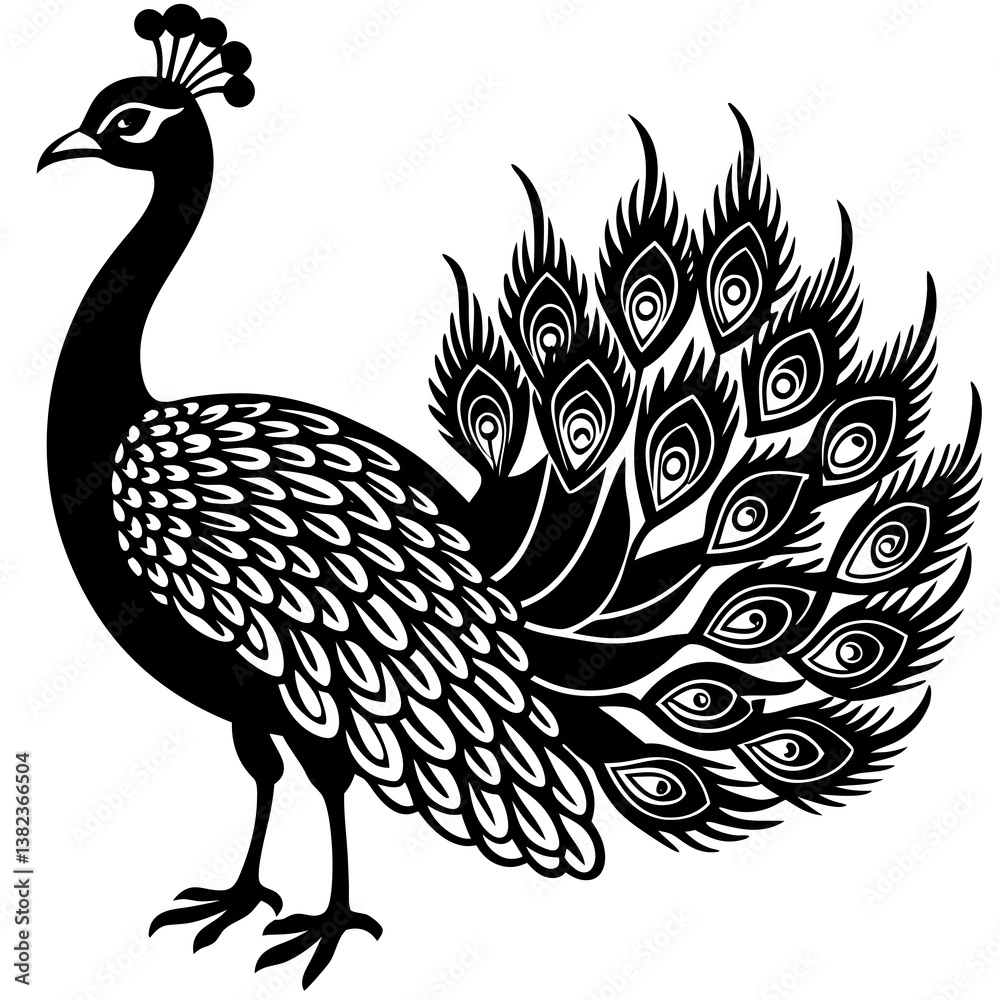 Fototapeta premium vector illustration of a peacock