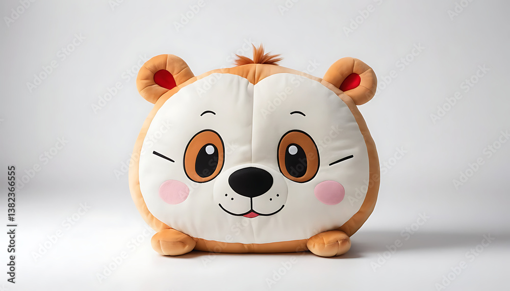 Naklejka premium Cute Cartoon Bear Plush Toy Isolated on White Background in Studio
