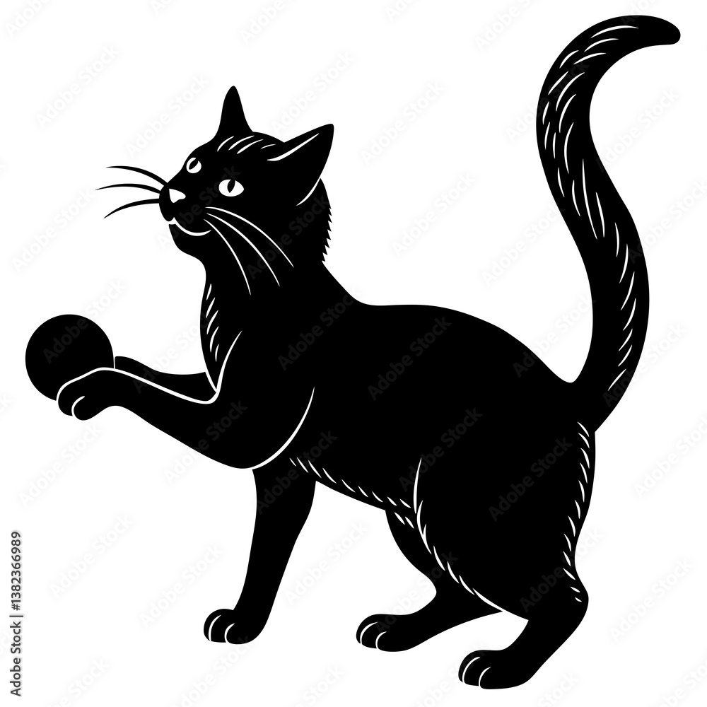 Obraz premium black cat vector illustration