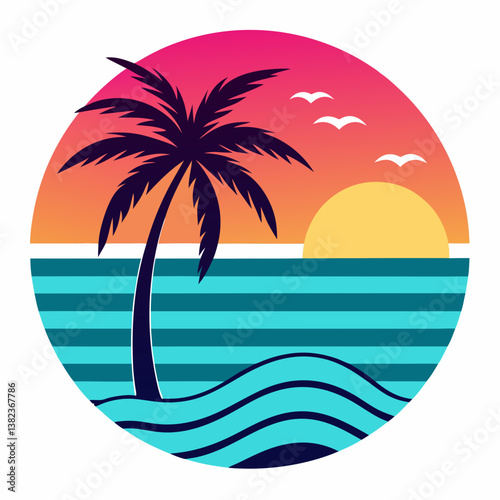 Tropical island with palm trees