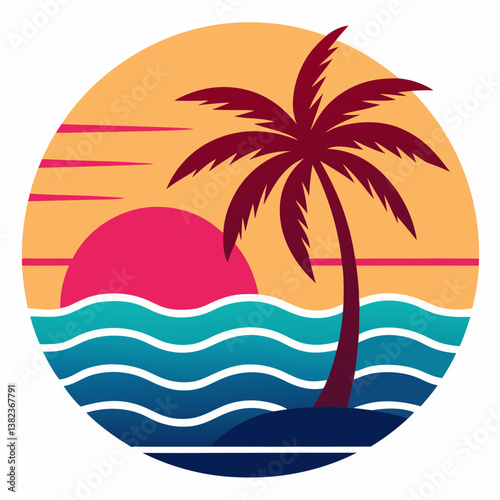Tropical island with palm trees