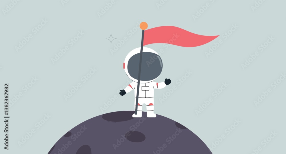 astronaut planting a flag on a planet astronaut planting a flag on a planet