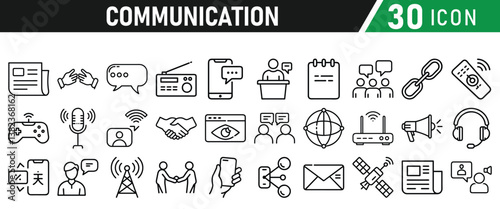 Communication icons set. Discussion, speech bubble icon vector illustration for web