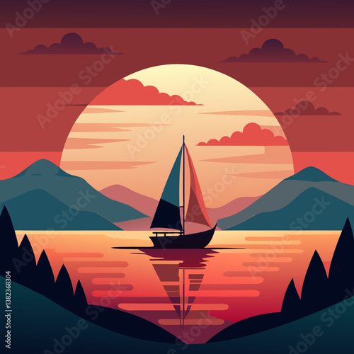 sailboat at sunset
