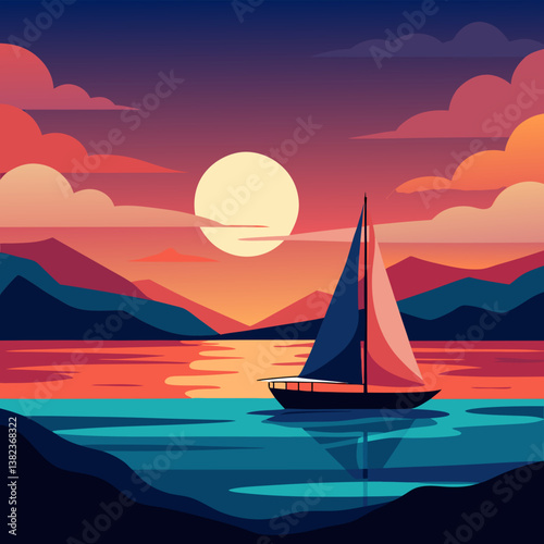 sailboat at sunset