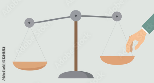 hand about to interact with a scale symbolizing balance and decision-making