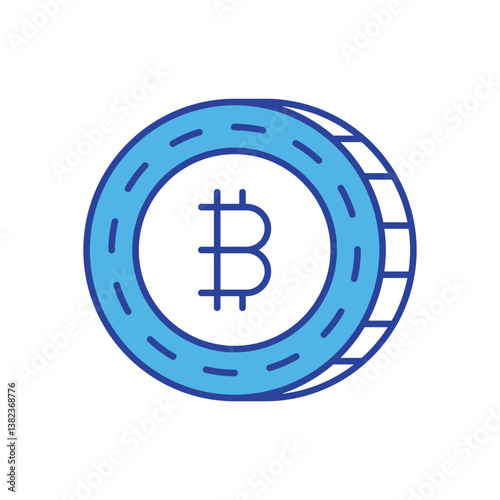 Bitcoin  icon isolated on a white background. Vector illustration.