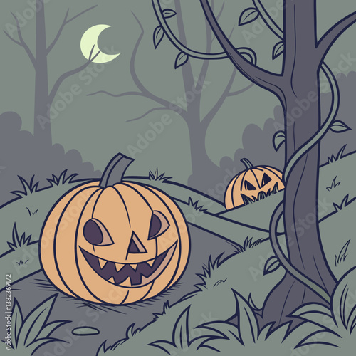 halloween background with pumpkins