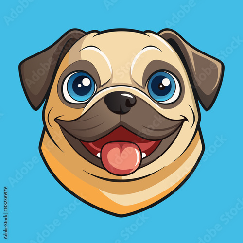 vector illustration of head of bull dog