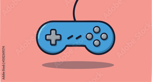 light blue classic wired game controller