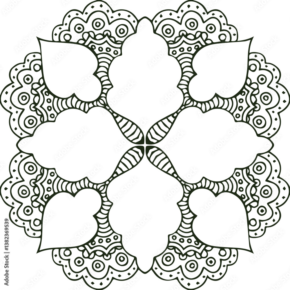 Beautiful flower art and mandala vector design Beautiful flower art and mandala vector design
