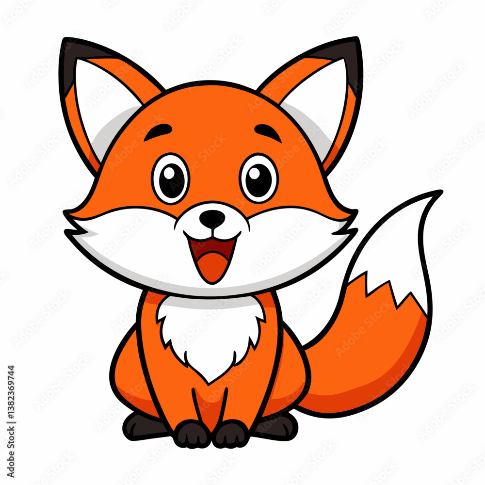 Obraz premium red fox cartoon
