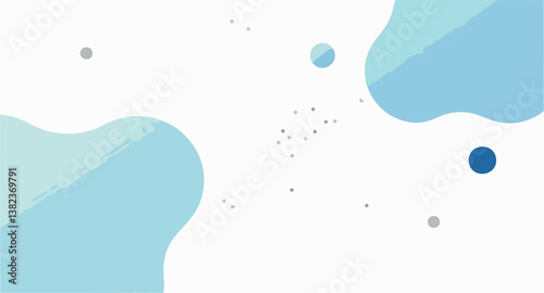 abstract fluid shapes in soft blue and green tones on a white background