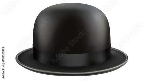 Obraz na płótnie black bowler hat on white background