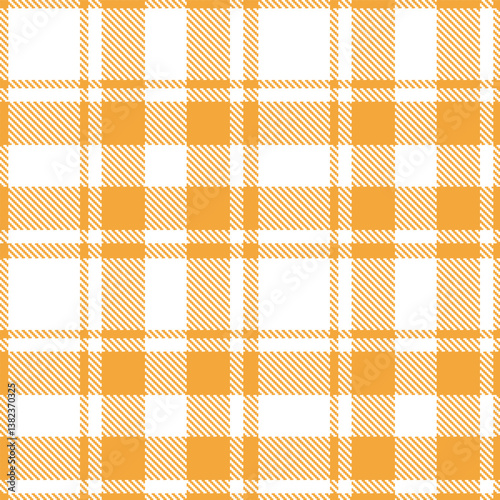 Elegant Seamless Tartan featuring Pale butterscotch and Mellow white Fabric Design