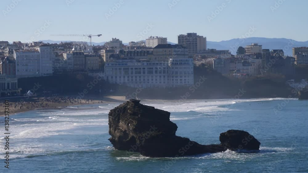 view of beach of Biarritz, Nouvelle Aquitaine, France