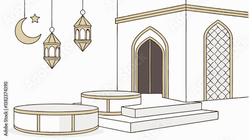 islamic-architecture--white-and-gold-podiums--arch (1).eps