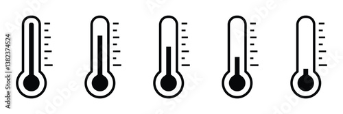 Cold and hot icon vector. temperature illustration sign. thermometer symbol. 