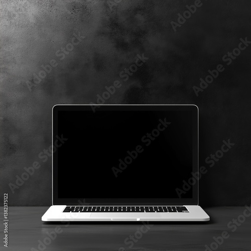 Sleek and modern laptop on dark background for technology and design concepts