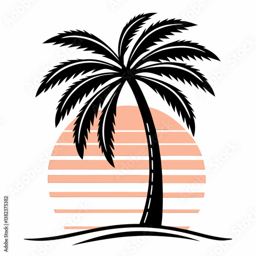 vector illustration of a tropical island