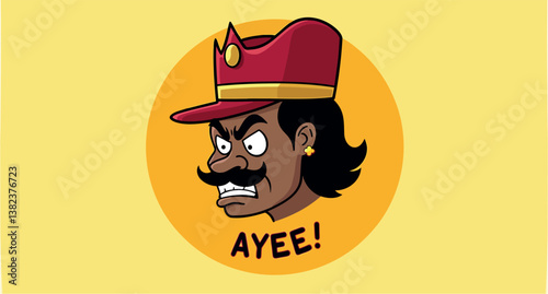 angry cartoon character with red hat