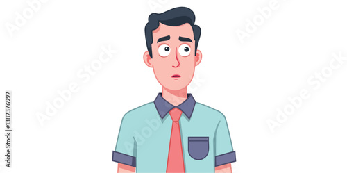 of a young man with a worried expression
