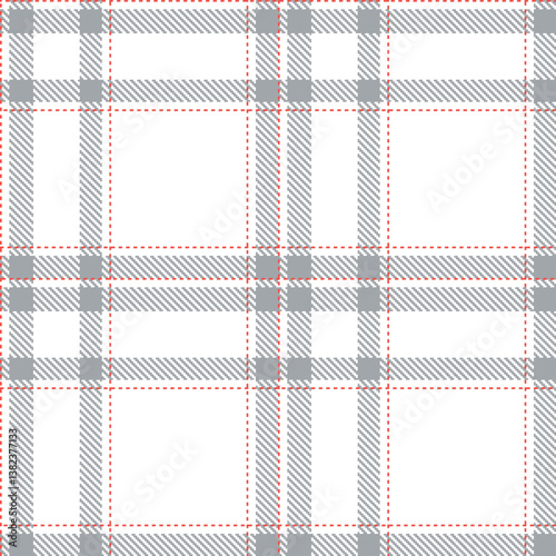 Elegant Rich white & Fire light red Seamless Tartan Fabric Design