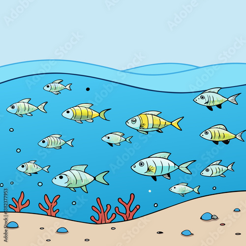 seamless pattern with fishes