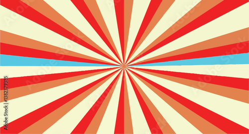 dynamic sunburst in red and cream shades