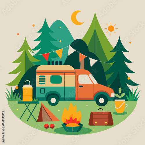 camping in the mountains