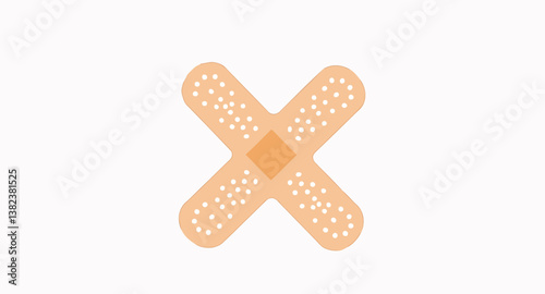 simple of a beige adhesive bandage with white dots