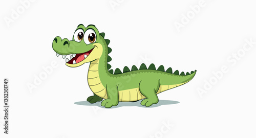 cheerful cartoon crocodile