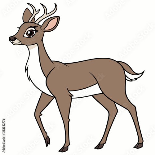 deer cartoon isolated on white