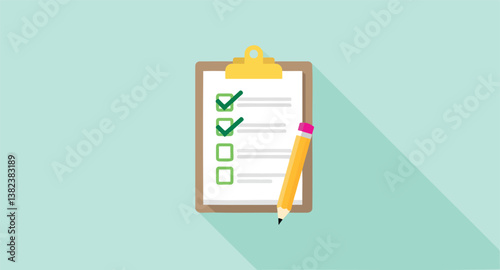 checklist on clipboard with pencil