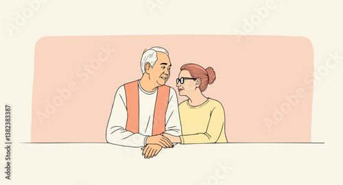 affectionate senior couple holding hands displaying intimacy and connection