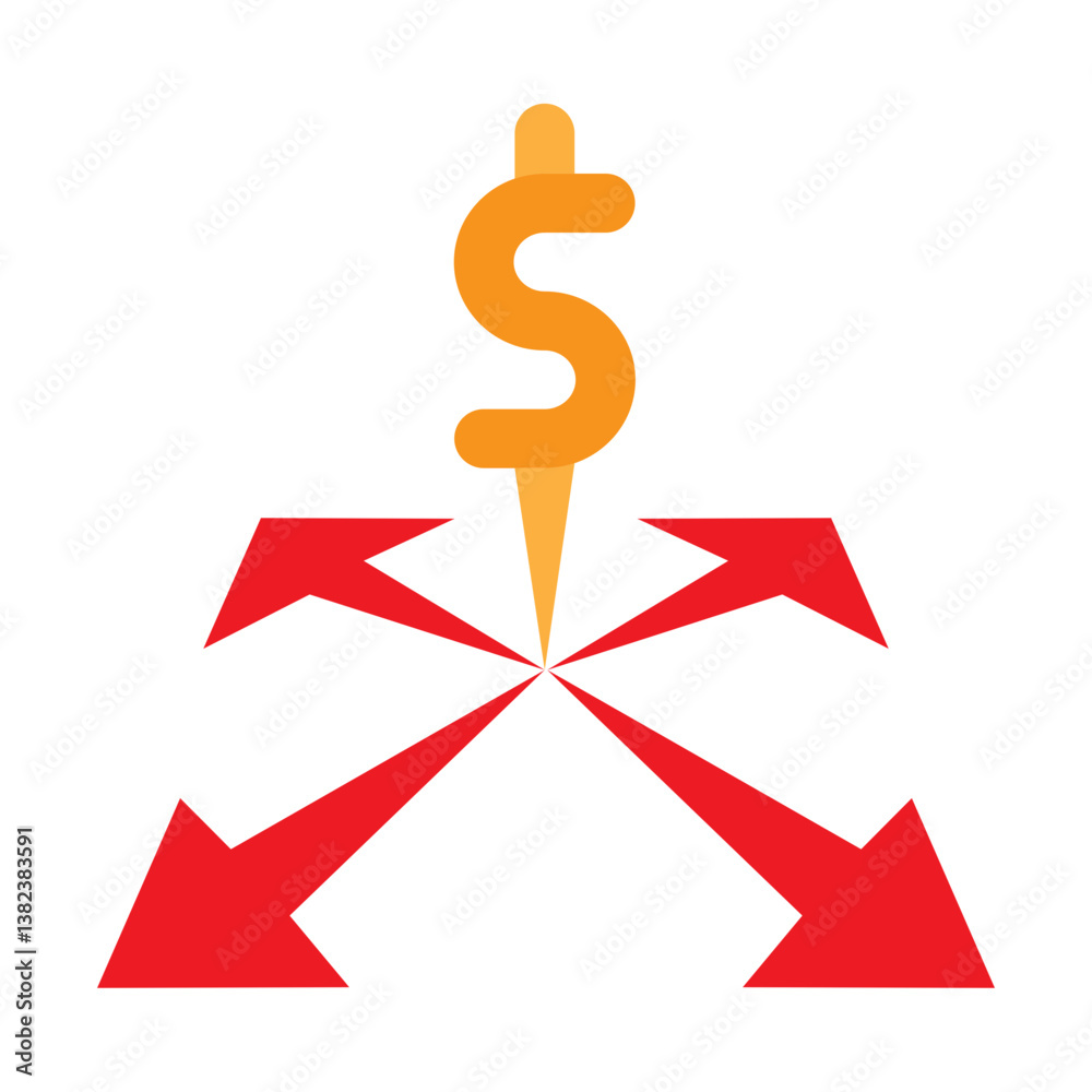 Capital Allocation Vector Flat Icon Design Capital Allocation Vector Flat Icon Design