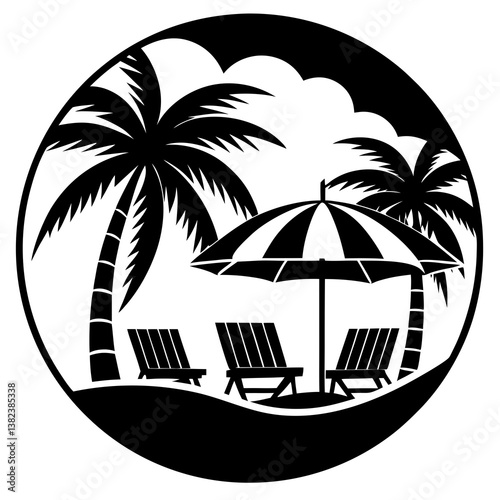 tropical island with palm trees