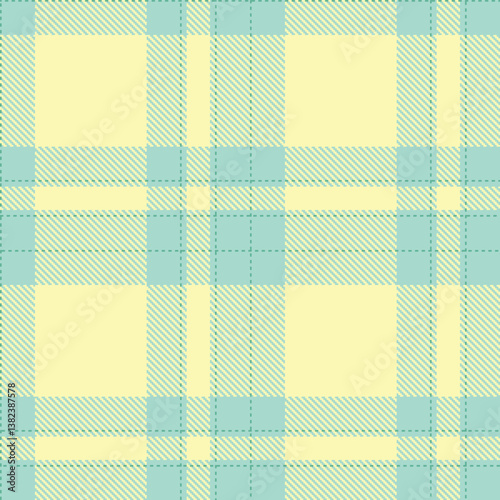 Bright pale aqua Seamless Tartan with Highland greeny blue accents Fabric Design