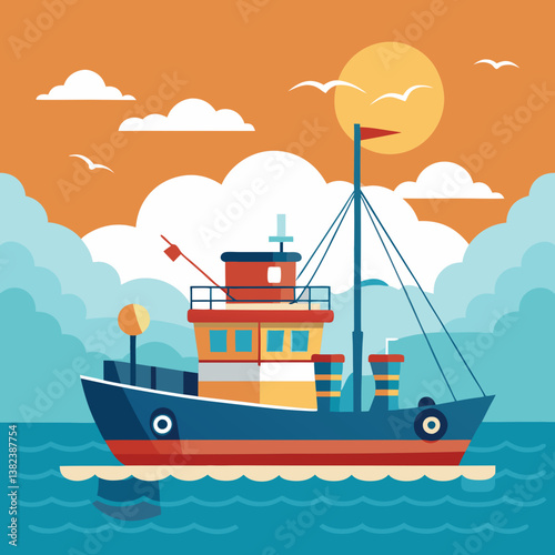 ship in the sea