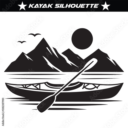 silhouette of Kayak vector isolated on a white background
