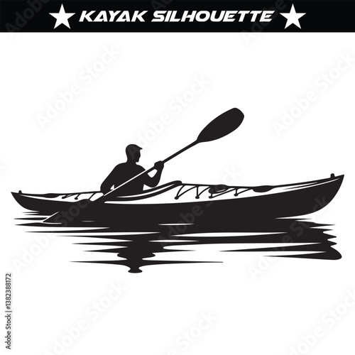 silhouette of Kayak vector isolated on a white background
