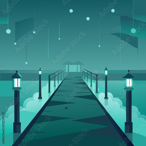 pier in the night