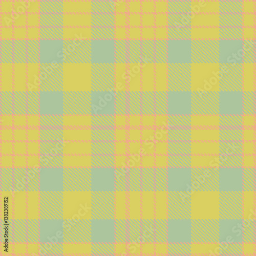 Muted pale salmon Tartan patterns fabric texture. Elegant Sandy dull yellow Seamless Tartan
